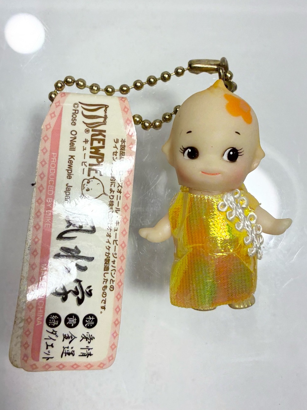 NWT Y2K Kewpie Doll Keychain Rose O’Neill Japan Vintage Gold Dress